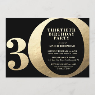 Invitation à une fête d'anniversaire de 30 ans