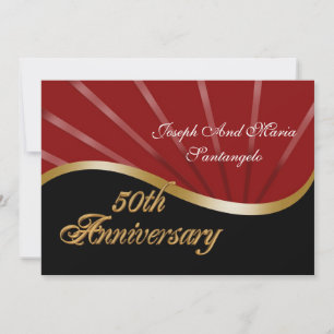 Invitation à une fête d'anniversaire de 50 ans or 