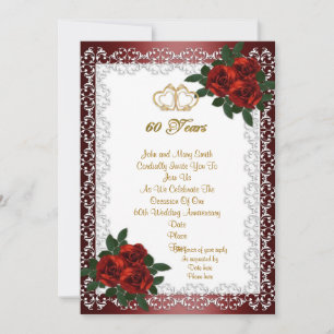 Invitation à une fête d'anniversaire de 60 ans ave