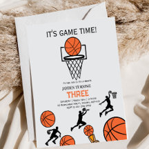 Invitation à une fête d'anniversaire de basketball
