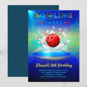Invitation à une fête d'anniversaire de bowling 