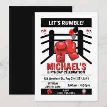 Invitation à une fête d'anniversaire de boxe