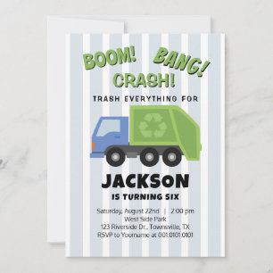 Invitation à une fête d'anniversaire de camion à o