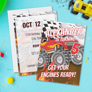 Invitation à une fête d'anniversaire de camion mon