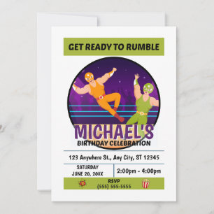 Invitation à une fête d'anniversaire de catch