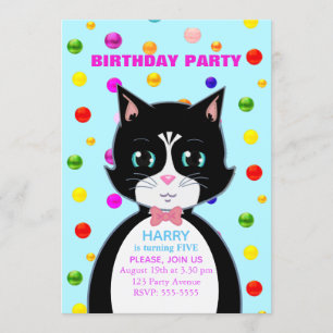 Invitation à une fête d'anniversaire de chat en sm