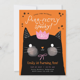 Invitation à une fête d'anniversaire de chat, fête
