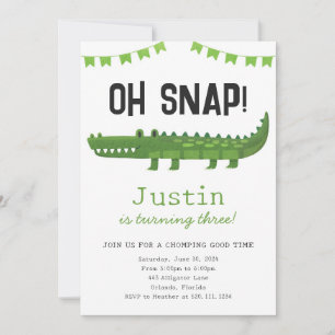 Invitation à une fête d'anniversaire de crocodile 
