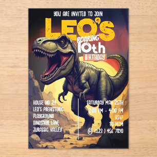 Invitation à une fête d'anniversaire de dinosaure 