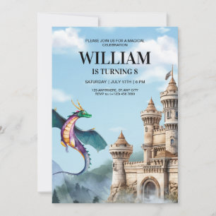 Invitation à une fête d'anniversaire de dragon Ann