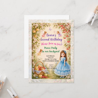 Invitation à une fête d'anniversaire de fille. Fêt