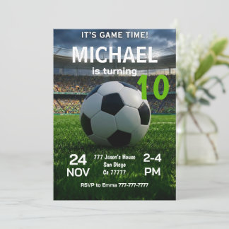 Invitation à une fête d'anniversaire de football
