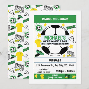 Invitation à une fête d'anniversaire de football