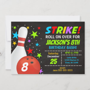 Invitation à une fête d'anniversaire de frappe au 