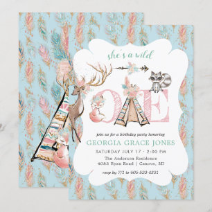 Invitation à une fête d'anniversaire de Girly Boho