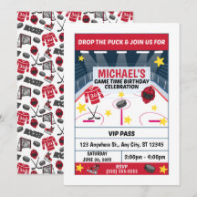 Invitation à une fête d'anniversaire de hockey