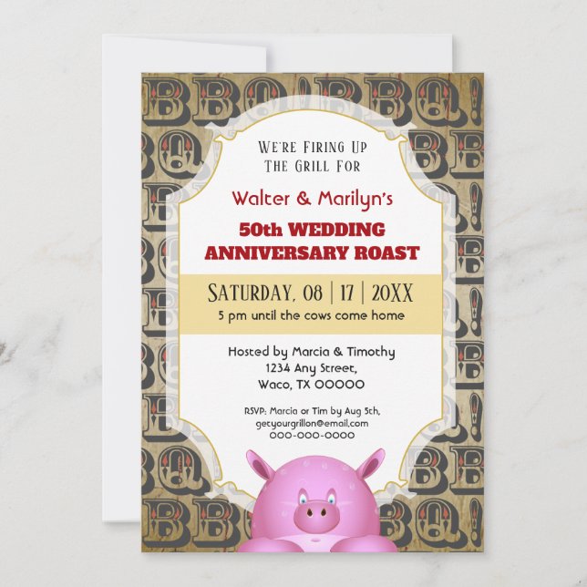 Invitation à une fête d'anniversaire de mariage au (Devant)