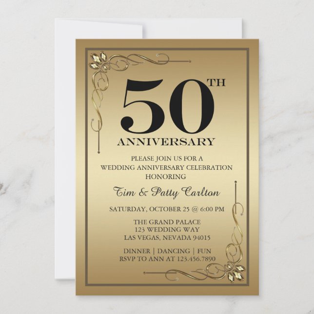 Invitation à une fête d'anniversaire de mariage de (Devant)