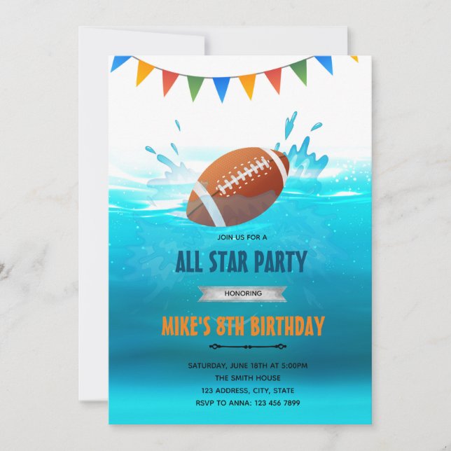 Invitation à une fête d'anniversaire de pari de fo (Devant)