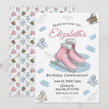 Invitation à une fête d'anniversaire de patinage s