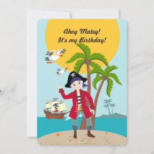 Invitation à une fête d'anniversaire de pirate et 