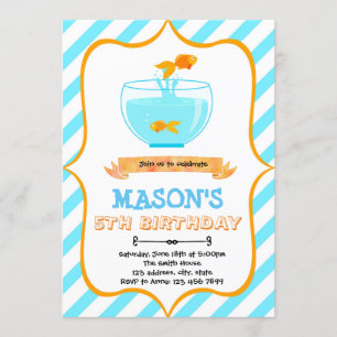 Invitation à une fête d'anniversaire de poisson ro