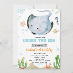 Invitation à une fête d'anniversaire de raie paste