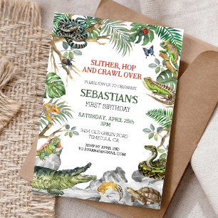 Invitation à une fête d'anniversaire de reptile