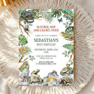 Invitation à une fête d'anniversaire de reptile