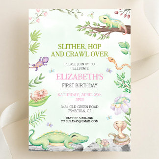 Invitation à une fête d'anniversaire de reptile