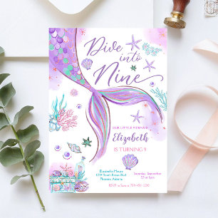 Invitation à une fête d'anniversaire de sirène