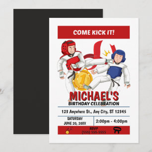 Invitation à une fête d'anniversaire de Taekwondo 