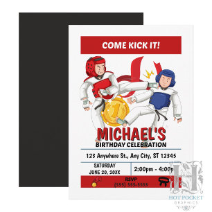 Invitation à une fête d'anniversaire de Taekwondo 