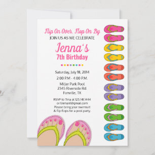 Invitation à une fête d'anniversaire de tongues Fê