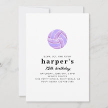 Invitation à une fête d'anniversaire de volley-bal