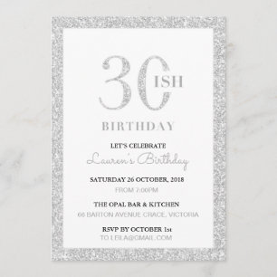 Invitation à une fête d'anniversaire d'environ 30