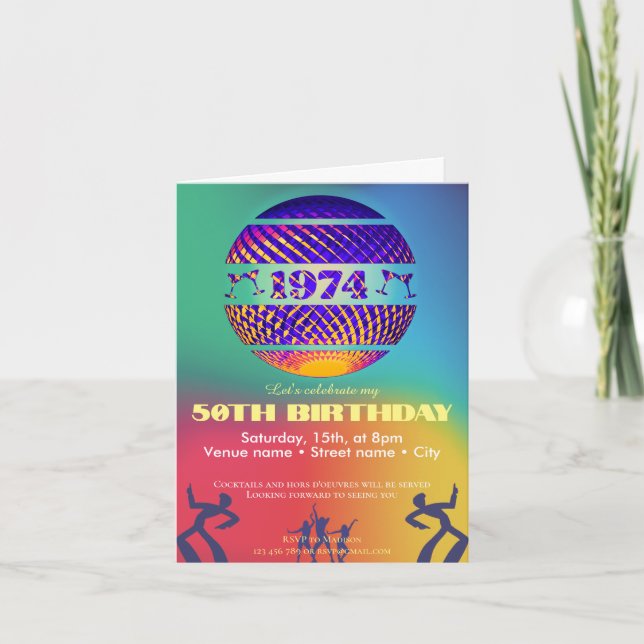 Invitation à une fête d'anniversaire des 50 ans 19 (Devant)