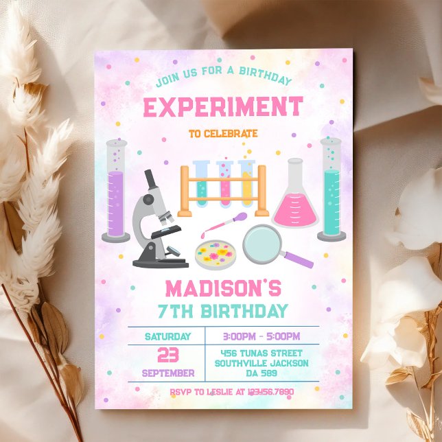 Invitation à une fête d'anniversaire d'expérience  (Créateur téléchargé)