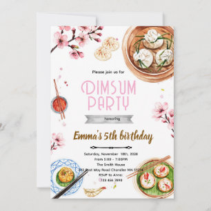 Invitation à une fête d'anniversaire Dimsum