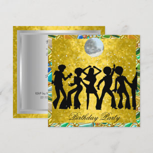 Invitation à une fête d'anniversaire Disco 70's Ré