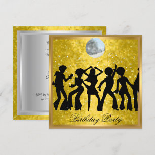 Invitation à une fête d'anniversaire Disco 70's Ré