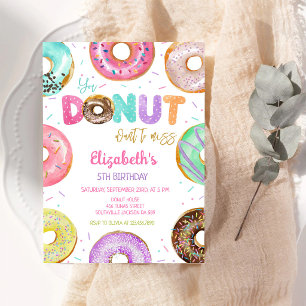 Invitation à une fête d'anniversaire Donut