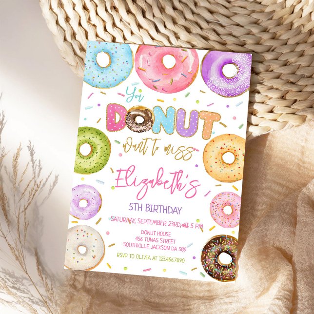 Invitation à une fête d'anniversaire Donut (Créateur téléchargé)