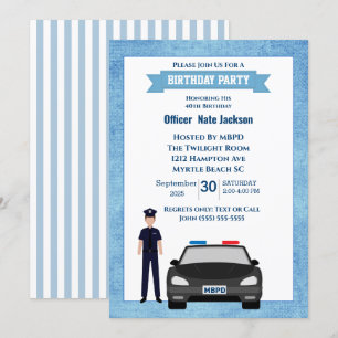 Invitation à une fête d'anniversaire d'un policier