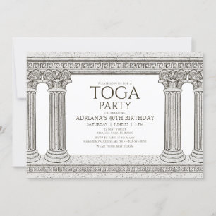 Invitation à une fête d'anniversaire en toge avec