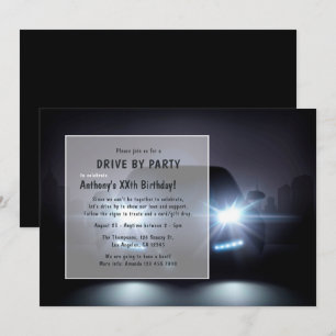 Invitation à une fête d'anniversaire en voiture de