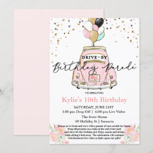 Invitation à une fête d'anniversaire en voiture po