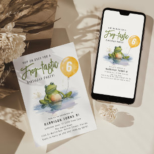 Invitation à une fête d'anniversaire grenouille-ta