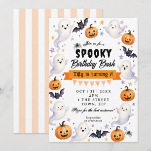 Invitation à une fête d'anniversaire Halloween bas