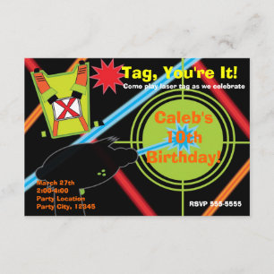 Invitation à une fête d'anniversaire Laser Tag